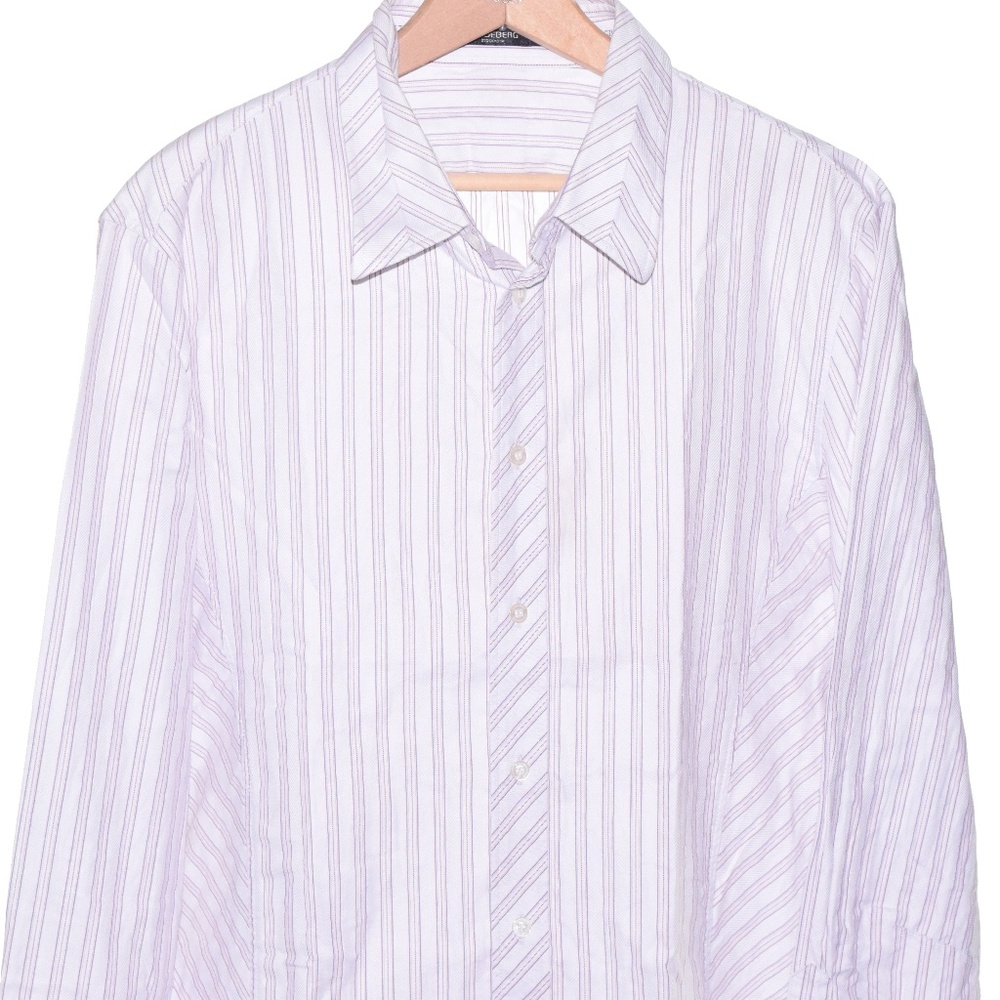 J Lindeberg Size 54 White Purple Stripe Long Sleev